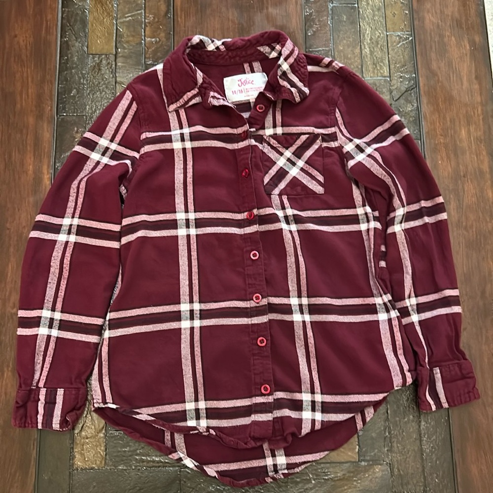 Girl’s Justice Plaid Top